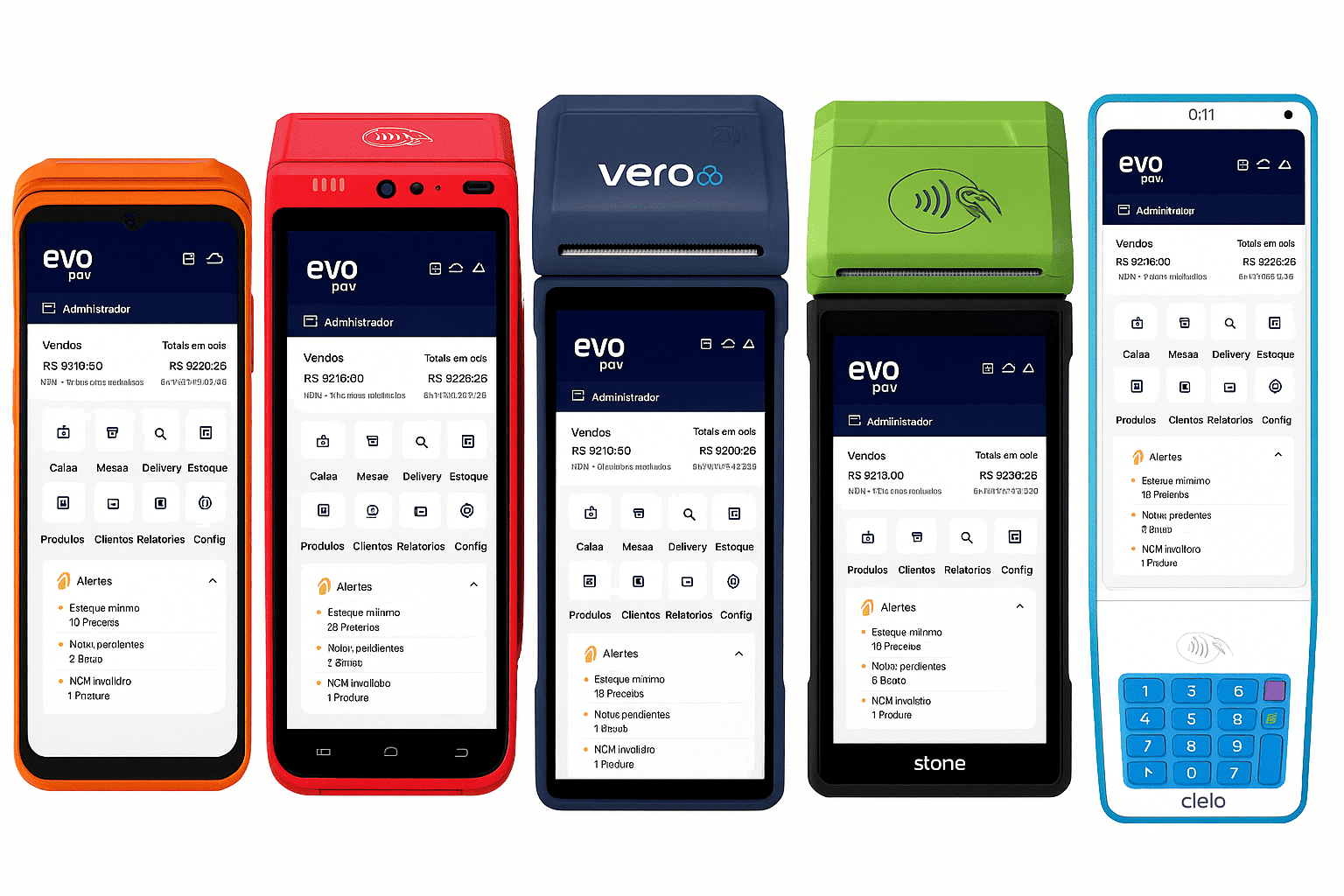 Maquininhas compatíveis com o sistema Evo PDV